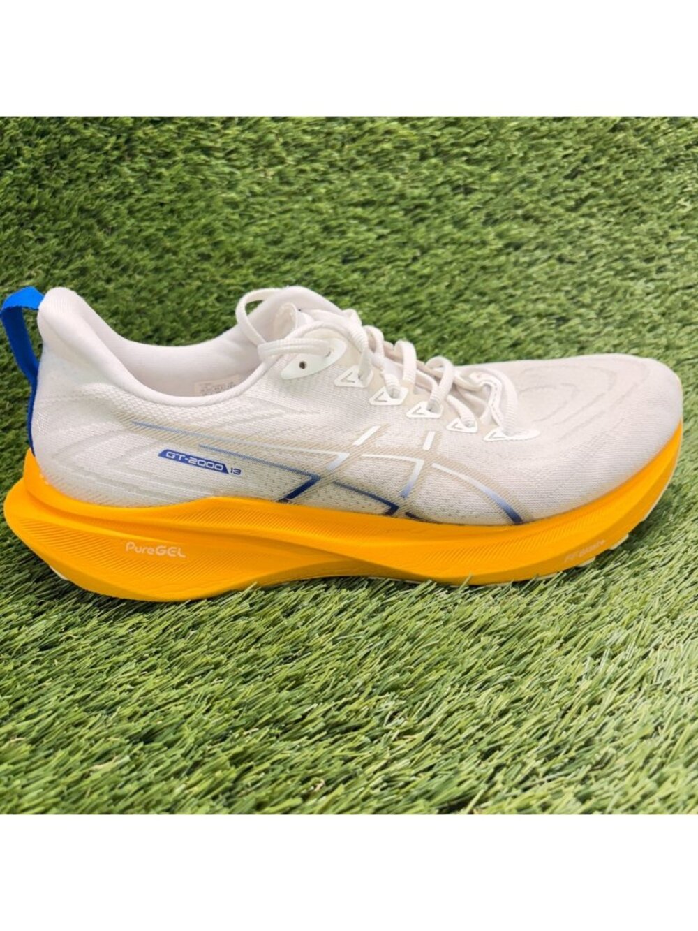 Asics GT-2000 13 Mens Size 10.5 White Yellow Athletic Running Shoes Sneakers